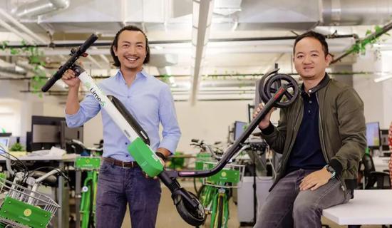 左为Lime联合创始人兼董事长鲍周佳，右为Lime联合创始人兼CEO孙维耀。来源：被访者供图